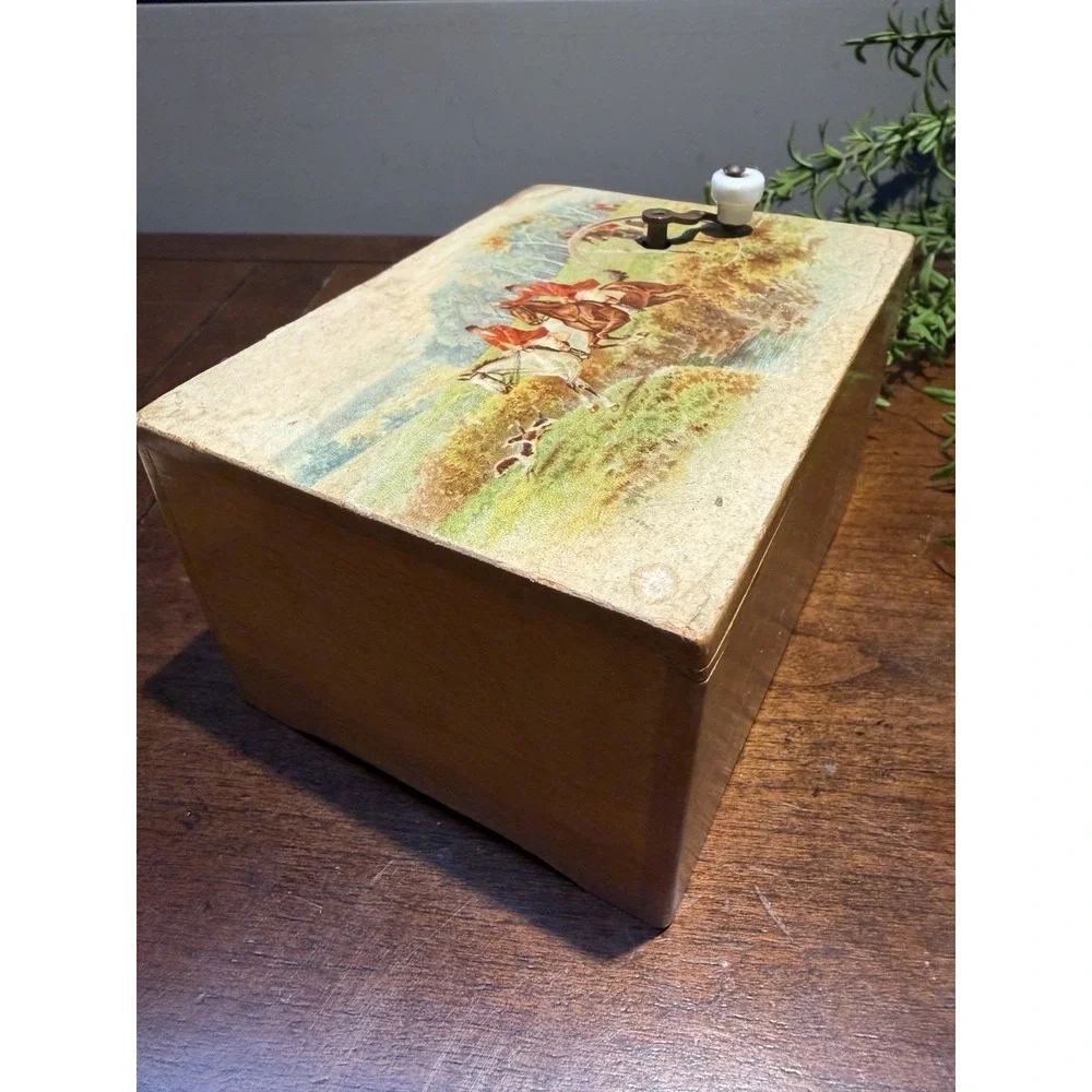 Antique C-Crank Music Box 1870s Manivelle Sur le Pont d'Avignon Equestrian Works